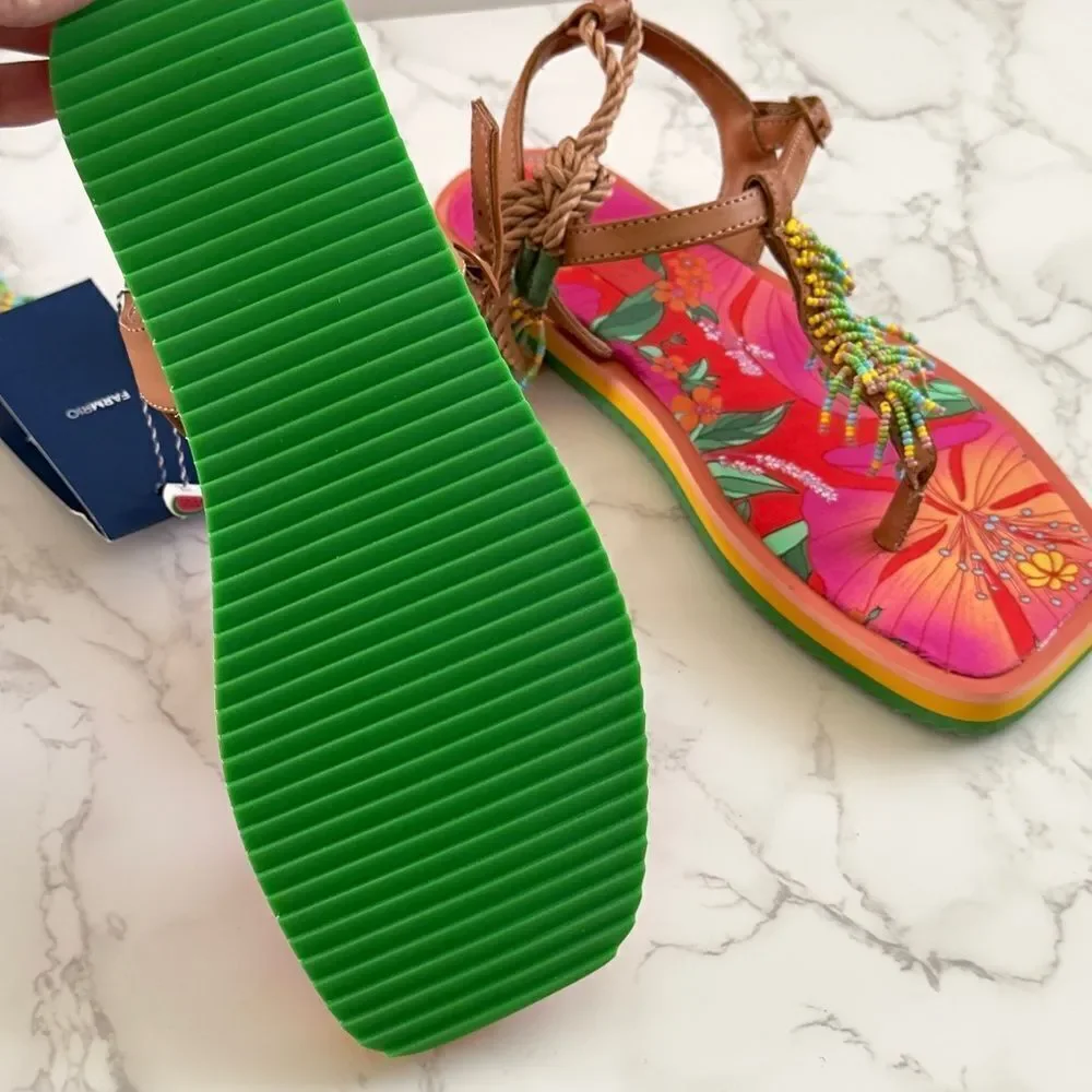 FARM Rio FLORAL PIETRA Multicolor Beaded Sandals